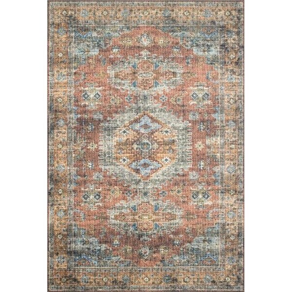 Loloi Rugs SKYESKY-07TCSC2339 2 ft. 3 in. x 3 ft. 9 in. Skye Area Rug - Terracotta & Sky SKYESKY-07TCSC2339 - main